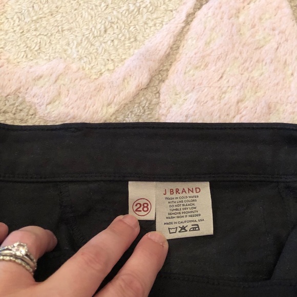 J BRAND 835 Capri Cropped Skinny Jeans Black Sz 28 - Picture 11 of 11